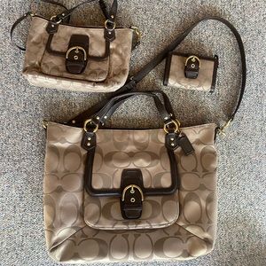 3 piece authentic coach bag set